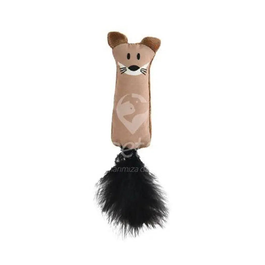 Zampa Plush Fox Cat Toy with Feathers 18 cm