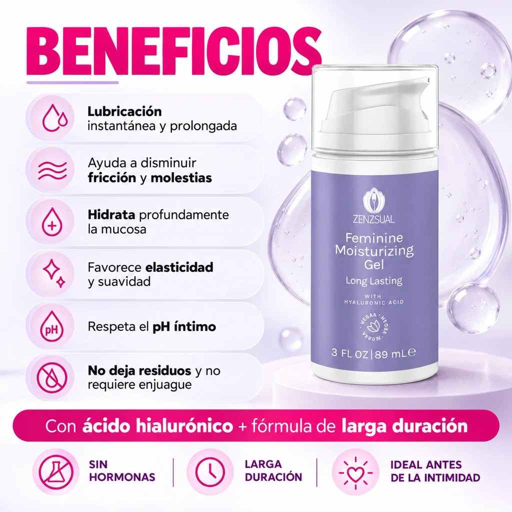 Gel Hidratante femenino LONG LASTING con ácido hialurónico