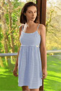 Zeyland Strappy Bird Patterned Loungewear Dress in Blue