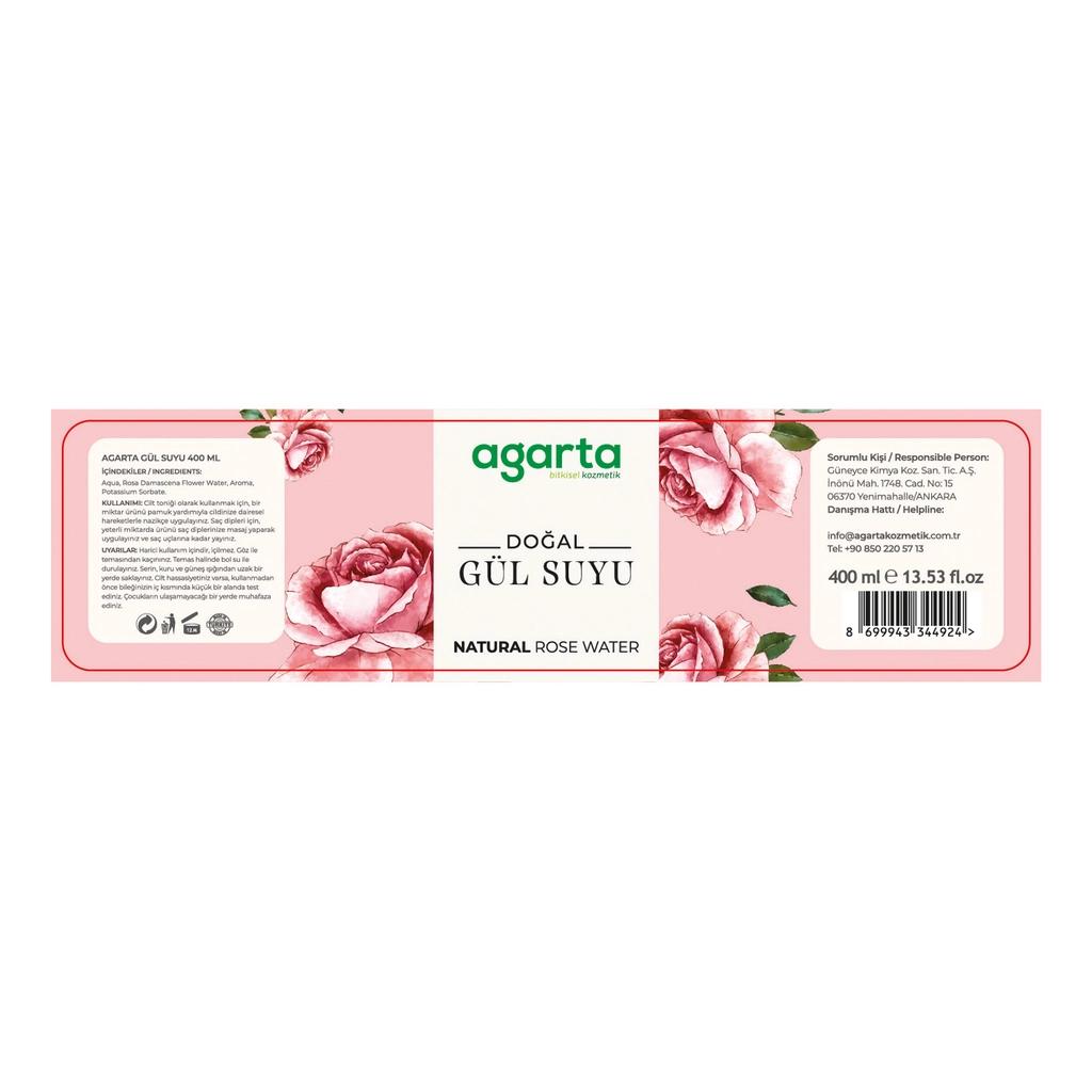 Agarta Natural Rose Water Hydrating Face Toner 400 ml