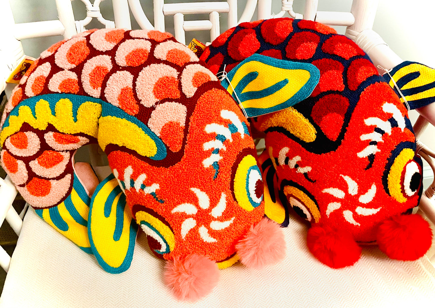 Embroidered Lucky Fish Pillow