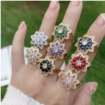 Flower Gemstone Ring