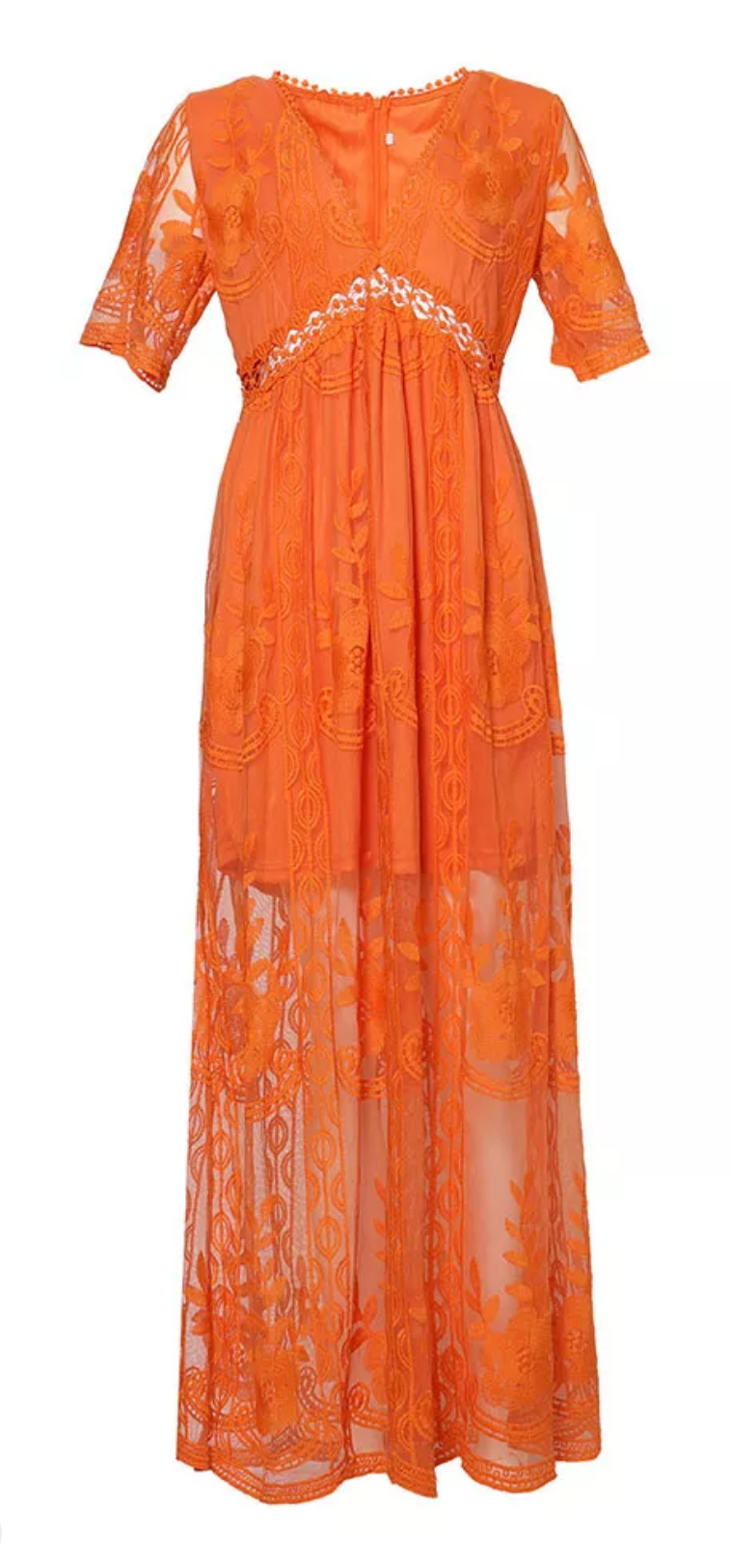 Embroidered Boho Long Lace Dress Large Embroidered Boho Long Lace Dress Large