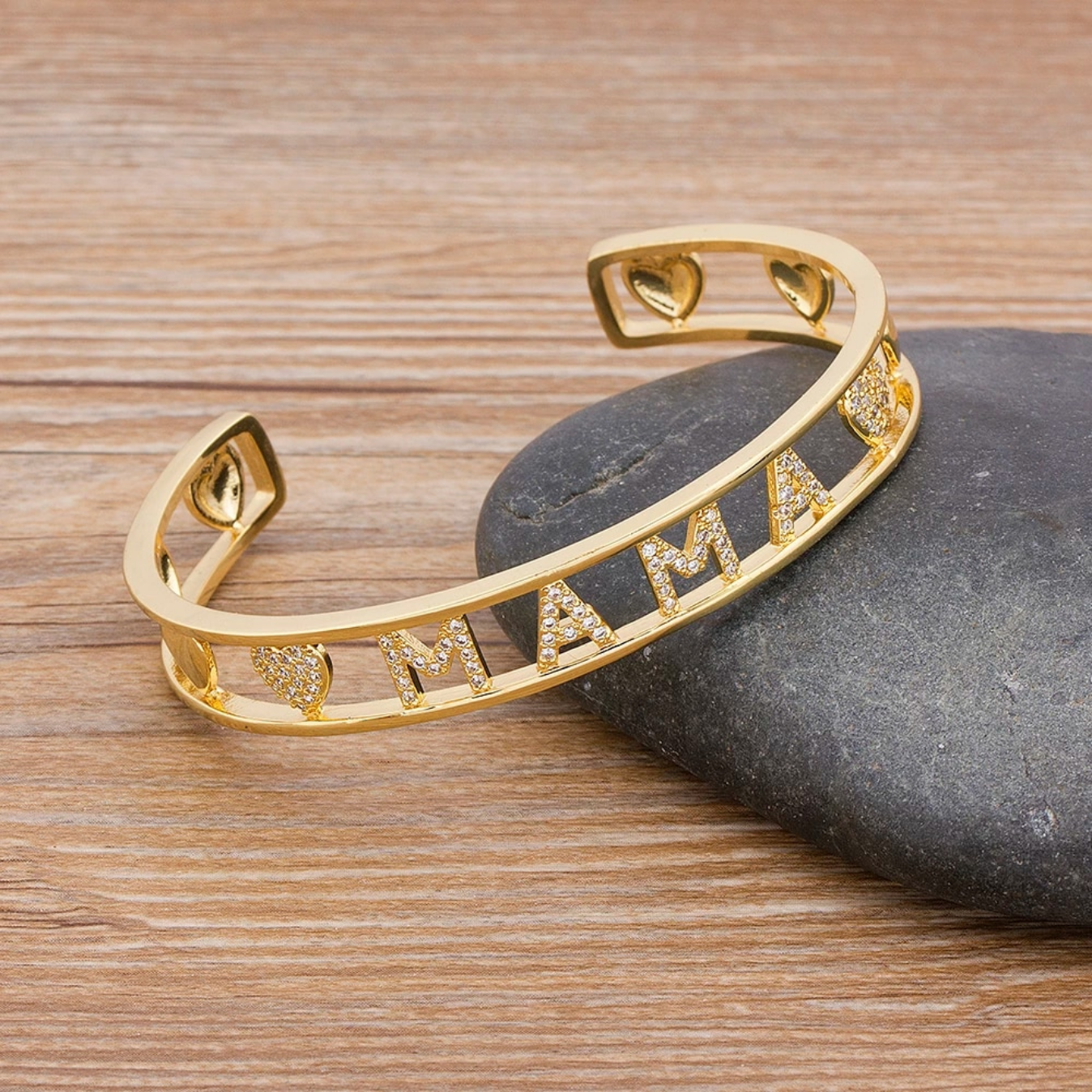Gold "MAMA" Cuff