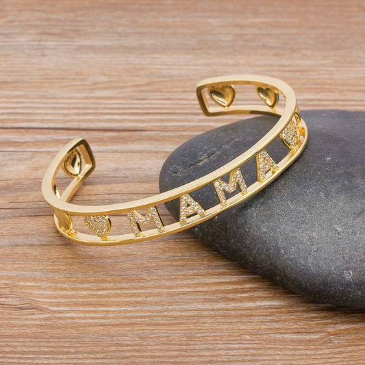 Gold "MAMA" Cuff