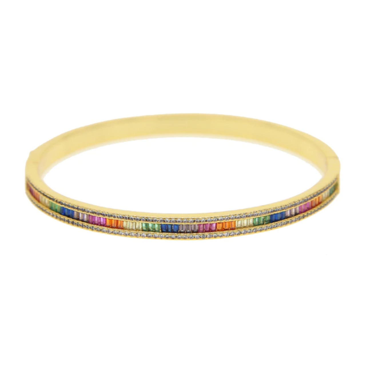 Rainbow CZ Bangle Bracelet