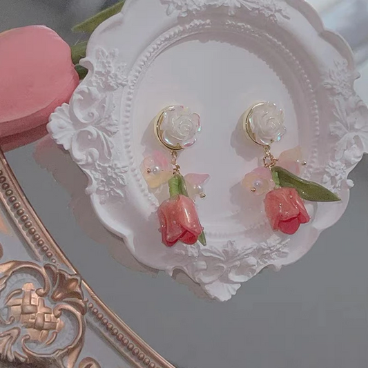 Fairy Rose Tea Earrings
