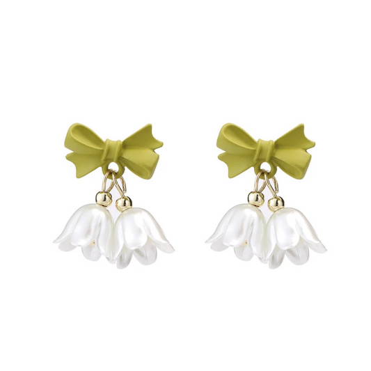 Lily of the Vally Bow Earrings