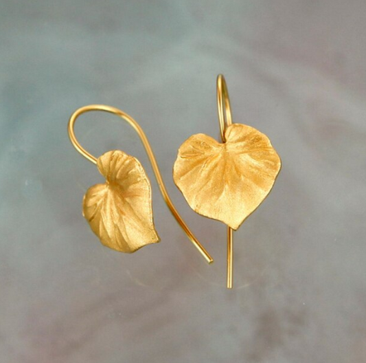Gold Dangling Earring Palm