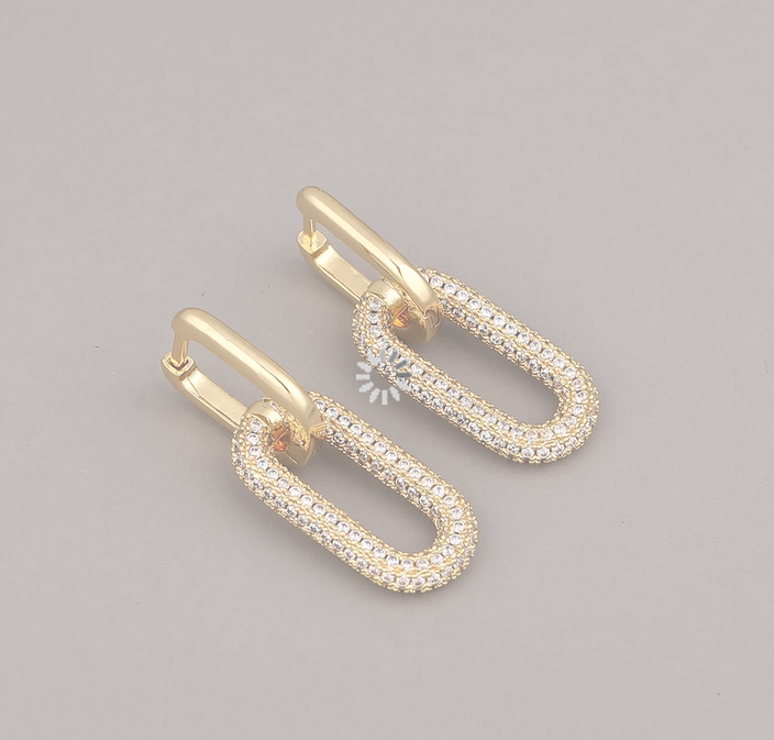 Pave Tiny Drop Earrings