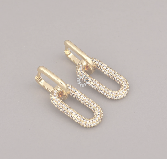 Pave Tiny Drop Earrings