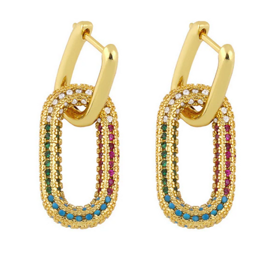 Pave Tiny Drop Earrings