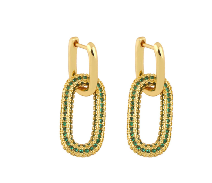 Pave Tiny Drop Earrings