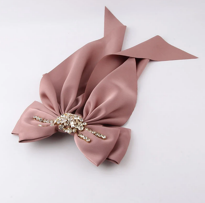 PInk Jeweled Hair Bow