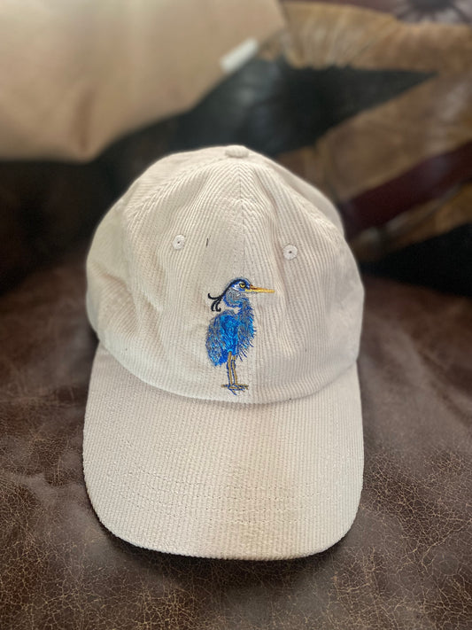 Corduroy Khaki The Spa of Charleston Embroidered Great Blue Heron Baseball Cap