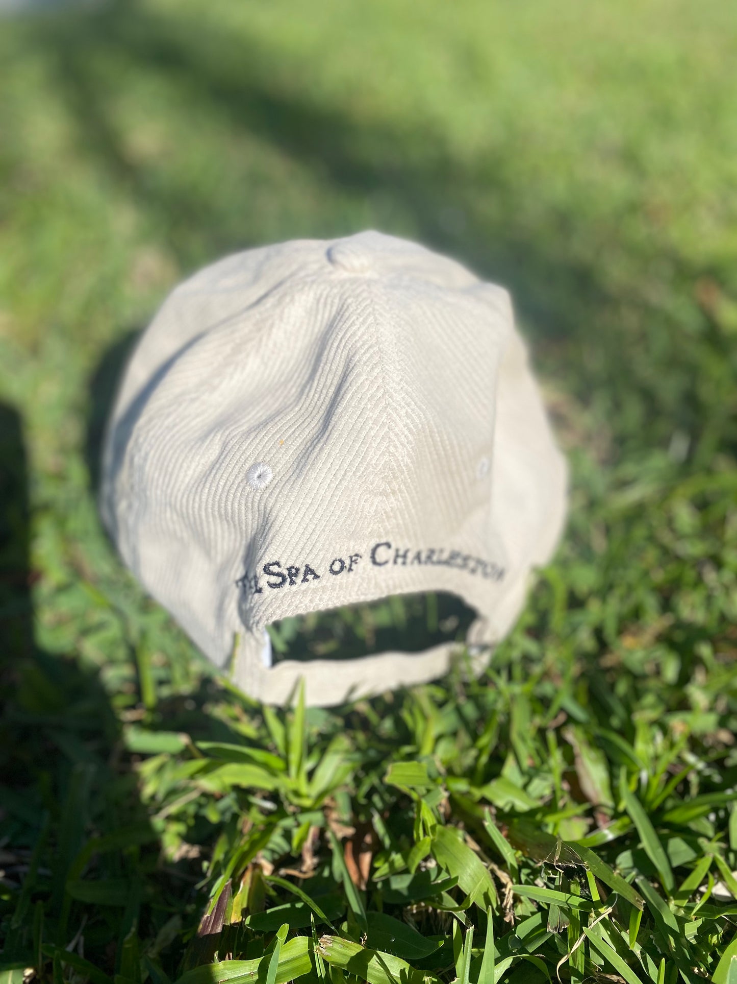 Corduroy Khaki The Spa of Charleston Embroidered Great Blue Heron Baseball Cap