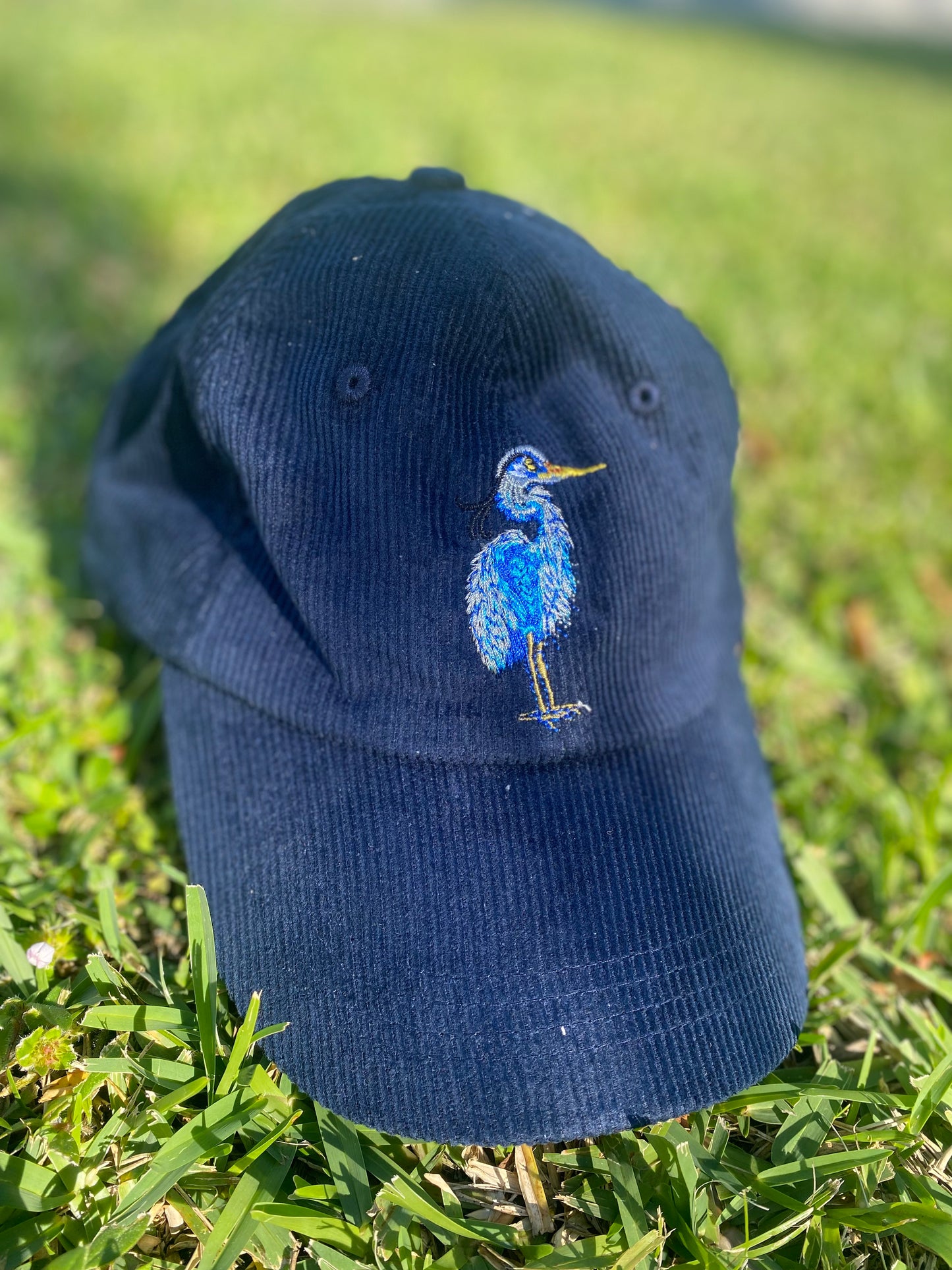 Corduroy Navy The Spa of Charleston Great Blue Heron Baseball Cap